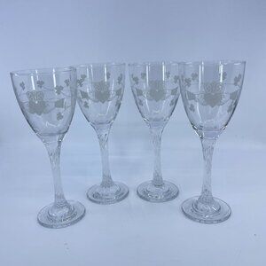 vintage eamon glass claddagh and shamrock etched wine glasses set of 4